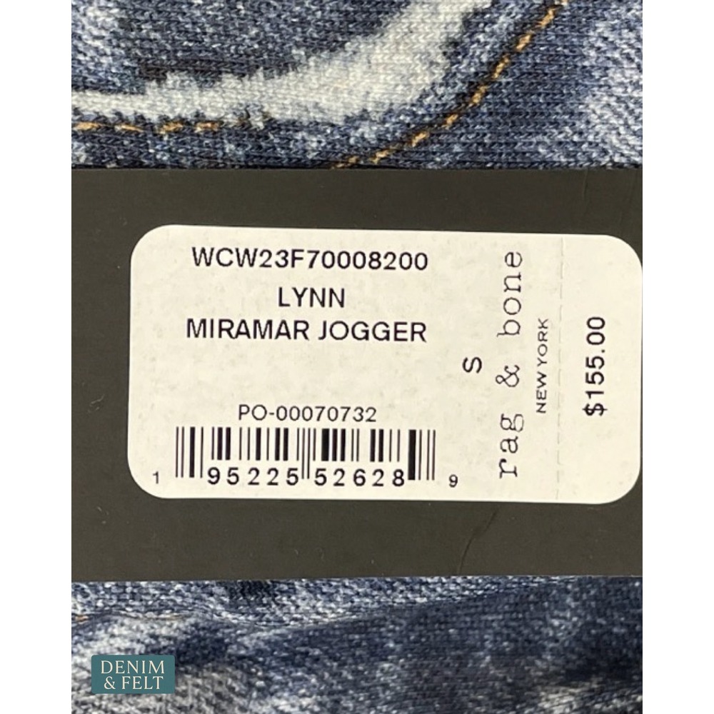NEW Rag & Bone Miramar Lynn Printed Denim Jogger Pant Cotton Terry Pull-On SMALL - Picture 15 of 16